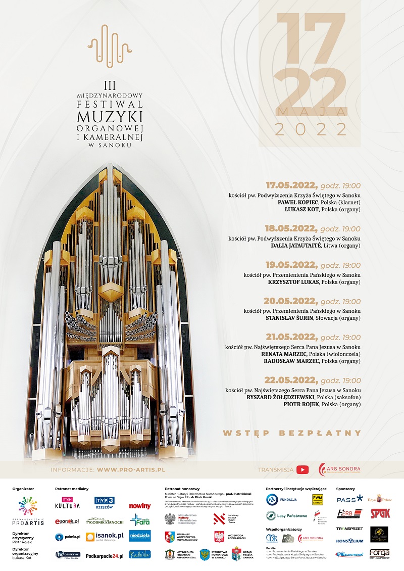 Sanok Festiwal Organowy plakat 800