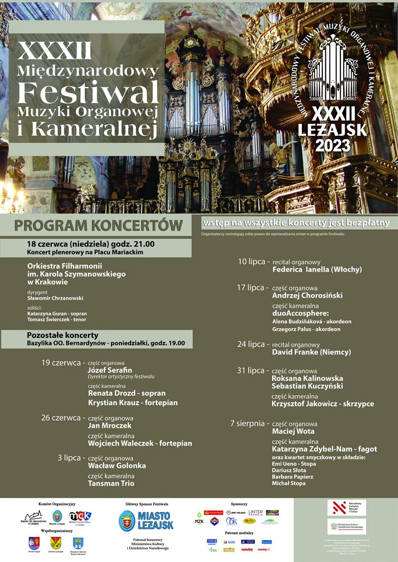 festiwal organowy lezajsk2023 plakat2